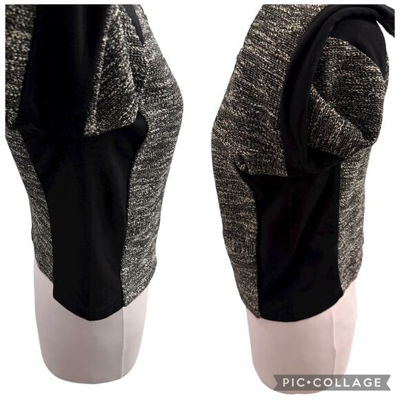 Eileen Fisher Black Grey Tweed Dress Blazer Jacket Set Colorblock Medium Petite - Picture 11 of 16